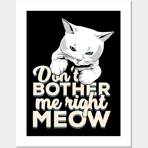 Don't Bother Me Right Meow Cat Owner Gift Wall Art by Dolde08